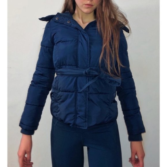 NAVY BLUE AEROPOSTALE PUFFY COAT - Picture 7 of 8